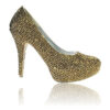 Crystal Couture Gold Crystal Platform Court Shoe High Heels 1