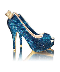 Crystal Couture Something Blue Ladies Crystal Peep Toe With Crystal Bow 1