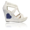 Crystal Couture Blue Heart Sandal Wedge Platform High Heels Made With Pearls 1