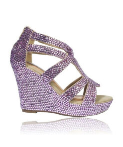 Crystal-Couture Crystal Sandal Wedge Platform High Heels
