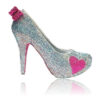 Crystal Couture Hot Pink Heart Closed Toe Platform High Heels 1