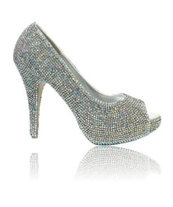Crystal Couture Crystal Platform Peep Toe Small Crystal