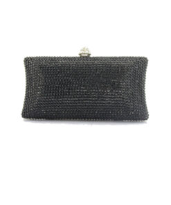 Crystal Couture Ladies Black Crystal Clutch Bag
