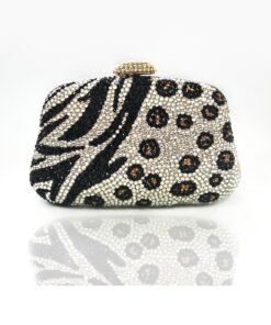Crystal Couture Ladies Crystal Zebra Leopard Evening Bag