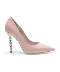 Crystal Couture Leather Pointed Pastel Wedding Shoes With Crystal Heels 1