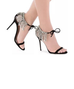 Crystal Couture Crystal Embellished Open Toe Sandals