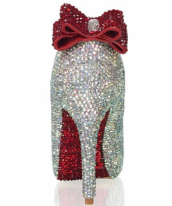 Crystal Couture Prom Set Crystal Peep Toes With Bow Detail & Crystal Clutch 1