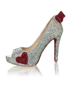 Crystal Couture Prom Set Crystal Peep Toes With Bow Detail & Crystal Clutch 1