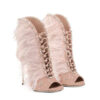 Crystal Couture Blush Feather Crystal Peep Toe Ladies Shoes