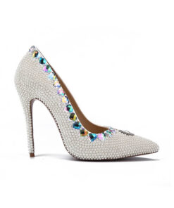 Crystal Couture Rainbow Pearl Bridal Pointed Wedding Shoes