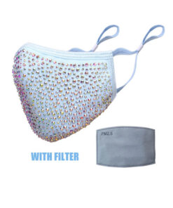 Crystal Couture Baby Blue Crystal Face Mask