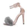 Crystal Couture Fluffy Ladies Summer Sandals
