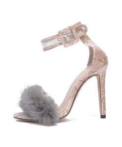 Crystal Couture Fluffy Ladies Summer Sandals