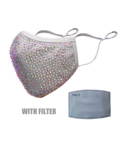 Crystal Couture Grey Crystal Face Mask