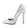 Crystal Couture Sleek Silver Spiky High Heels