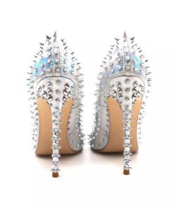 Crystal Couture Sleek Silver Spiky High Heels