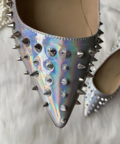 Crystal Couture Sleek Silver Spiky High Heels
