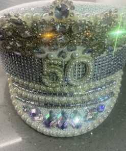 Crystal Couture embellished 50th birthday hats