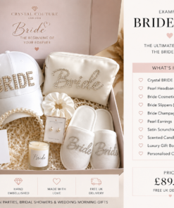 Celebrate the bride-to-be with our Luxury Bride Gift Box, beautifully curated with premium bridal accessories. Perfect as an engagement gift, bridal shower present, hen party surprise or wedding morning keepsake.