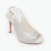 Crystal Couture Crystal Peep-toe Slingback Heels