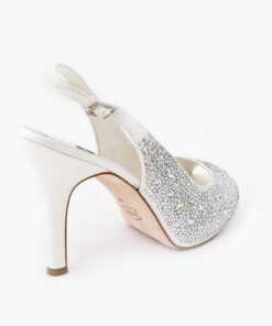 Crystal Couture Crystal Peep-toe Slingback Heels