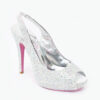 Crystal Couture Crystal Slingback Peep Toe Heels