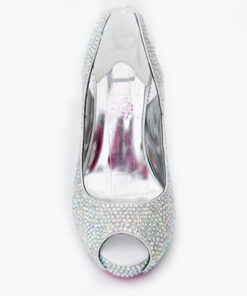 Crystal Couture Crystal Slingback Peep Toe Heels