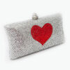 Crystal Couture Red Heart Crystal Clutch Bag